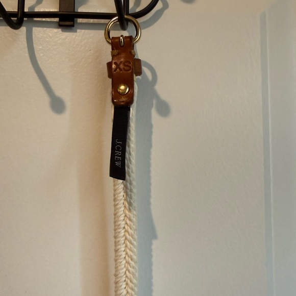 J. Crew woman's braided belt. Cotton with genuine leather ends & brass buckle. - Picture 2 of 2